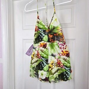 8‎ Birdies Floral Shorts Romper Size S Side Zip Colorful Resort Wear Cruise